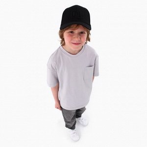 Кепка детская для мальчика 01, чёрная, р-р 52-54, 5-7 лет