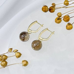 Серьги из камня Раухтопаз