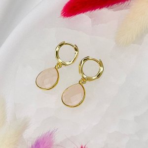 Серьги из камня Розовый кварц