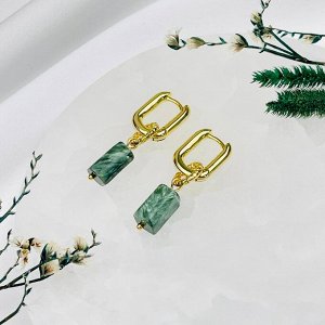 Серьги из камня Серафинит