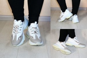 Обувь женская 6506  Кроссовки "181 - Вставки Сетка" Белые
