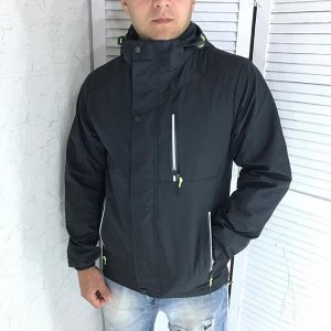 Куртка Мужская 11001 "Однотонная Молния" Черная