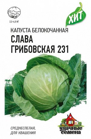 Капуста белокоч. Слава Грибовская 231 0.5 г (для квашения) ХИТ х3