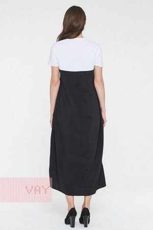 Платье женское 191-3529 БХ04/БХ05 черный/белый