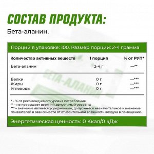 Бета-аланин NaturalSupp Beta Alanine - 200 гр
