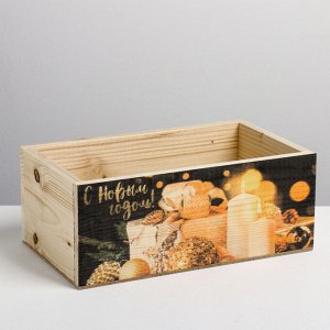 Деревянный ящик без ручки «Свечи», 24.5 - 14.5 - 9 см