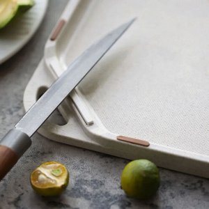 Доска разделочная антискользящая, с теркой для чеснока 28,5x23,5х1,7см