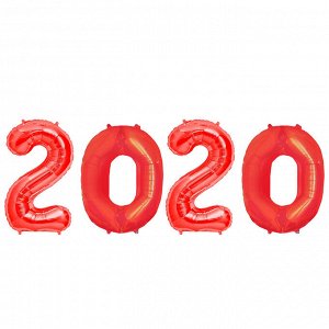 Шар фольгированный "2020" 40" цвет красный