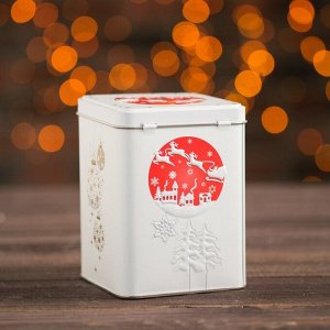 Подарочная коробка "Новогодняя", красная, 8,7 х 8,7 х 11,4 см