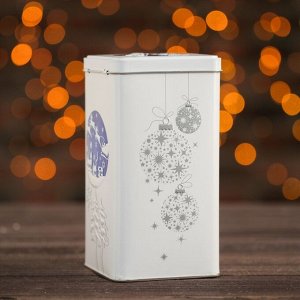 Подарочная коробка "Новогодняя", синяя, 8,7 х 8,7 х 16,5 см