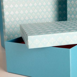 Набор коробок 3в1, голубой, 23,5 х 23,5 х 10,5 - 18 х 18 х 8 см