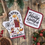 Набор кух. &quot;Happy new taste&quot; варежка-прихватка 20х28см, прихватка 17х17 35% хл,65% п/э