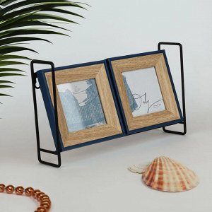 Фоторамка настольная "Simple Only" на 2 фото 10х10см, цв.черный
