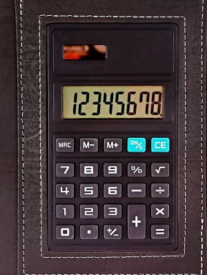 Ежедневник недатированный А5, 140 листов, в клетку, с хлястиком, с калькулятором, обложка ПВХ МИКС