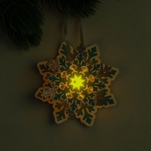 Набор для создания новогодней подвески со светом «Снежинка»