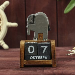 Вечный календарь «Слоник», 7x4x10 см, дерево, МИКС