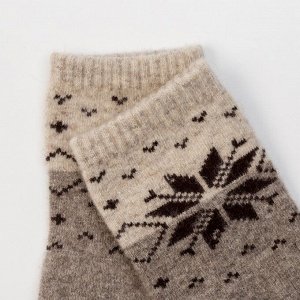 Носки мужские шерстяные 01108 Organic со снежинкой цвет серый, р-р 29 (43-44)