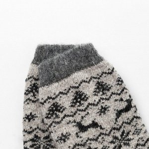 Носки мужские шерстяные «Орнамент-зима», цвет лён, размер 25