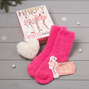 Подарочный набор  «Новый год: Pink holidays» носки р, 36-39 (23-25 см), ёлочная игрушка