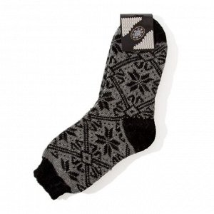 Носки мужские шерстяные «Снежинка в орнаменте», цвет серый, размер 25