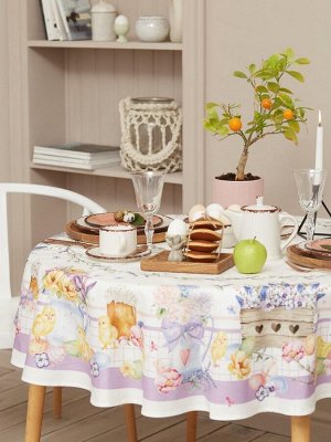 Скатерть "Этель" Spring easter d=214см +/-3см, 100% хлопок, саржа 190 гр/м2