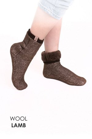 WOOLLAMB Носки меховые эластичные ШОКОЛАД