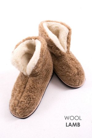 WOOLLAMB Чуни домашние &quot;ЭКОНОМ&quot; Шоколад 40-41