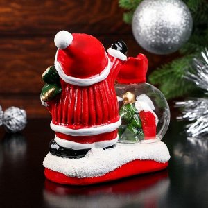 Сувенир керамика свет "Дед Мороз/Снеговик с шаром" МИКС 13х12,5х6 см