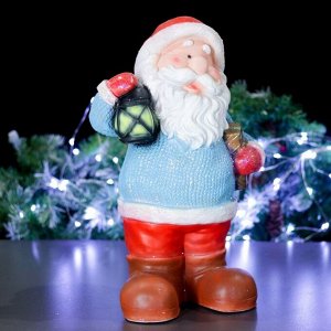 Статуэтка "Дед мороз с фонариком" с блестками 48см.