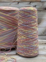 Пряжа для вязания 100 гр, Calzetteria носочная пряжа 75% меринос 25% полиамид 400м/100г 18 Розовый-лиловый-желтый