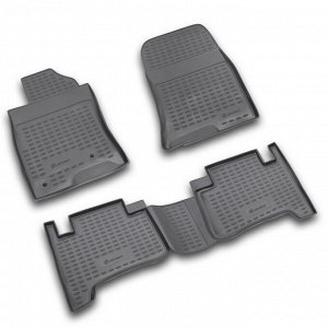 Коврики модельные Autofamily для Toyota Land Cruiser Prado 2003–2009 (левый руль), для переднего и заднего ряда, полиуретан, черный цвет, 4 шт