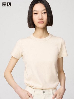 UNIQLO - футболка стандартного кроя с круглым вырезом - 30 NATURAL