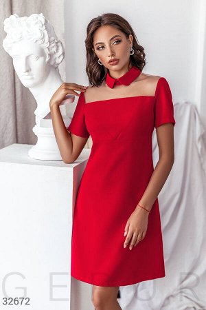 Красное деловое платье