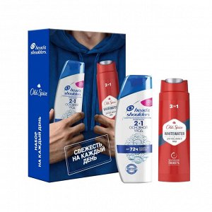 Набор подарочный мужской: шампунь Head&Shoulders "Основной уход" 2в1 200 мл + гель для душа Old Spice "Whitewater" 250 мл