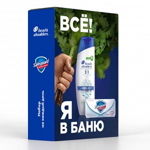 Набор подарочный мужской: шампунь Head&Shoulders "Основной уход" 2в1 200 мл + мыло Safeguard "Классическое" 90 г