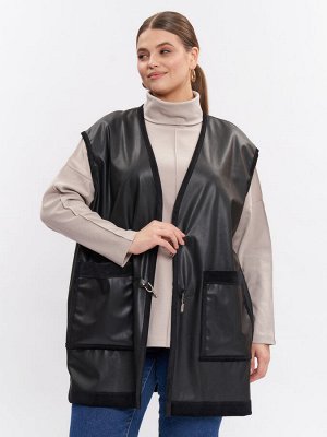 Жилет кожаный на меху GL05021BLK01