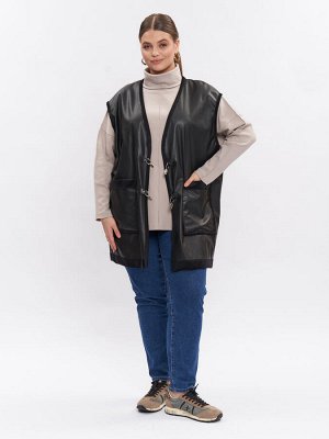 Жилет кожаный на меху GL05021BLK01