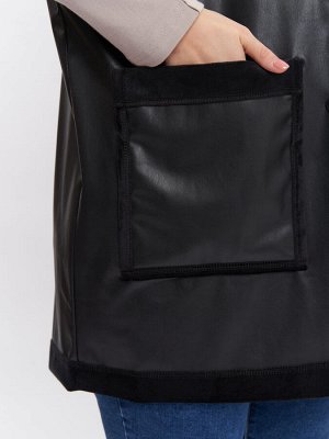 Жилет кожаный на меху GL05021BLK01