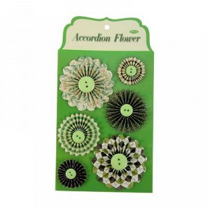 Набор для творчества "Бумажные цветы" (набор 6 шт) зелёные оттенки 12х20,5 см