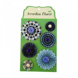 Набор для творчества "Бумажные цветы" (набор 6 шт) синие оттенки 12х20,5 см