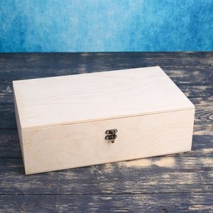 Подарочный ящик 34?21.5?10.5 см деревянный, с закрывающейся крышкой, без покраски