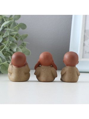 Набор фигурок керамика TAKE IT EASY «Не вижу, не слышу, не говорю», 3 шт.