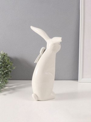 Фигурка керамика «Белый зайка с большим бантом», 10.5x19.5x29.5 см