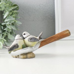 Фигурка полистоун «Синички на лопате, с цветами», 17x5.5x7 см