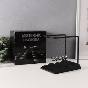 Маятник настольный антистресс «Шары Ньютона. Колыбель техно. Водопад», пластик, чёрный, 12.4?18.8?19.6 см