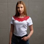 Воротник пришивной 37,5*17см бордовый