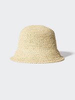 UNIQLO - вязаная панамка с регулировкой - 30 NATURAL