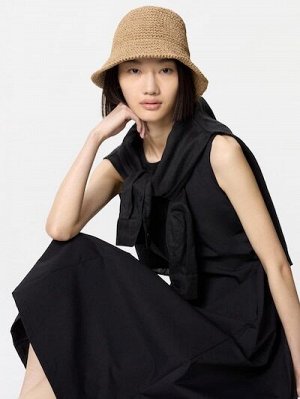 UNIQLO - вязаная панамка с регулировкой - 36 BROWN