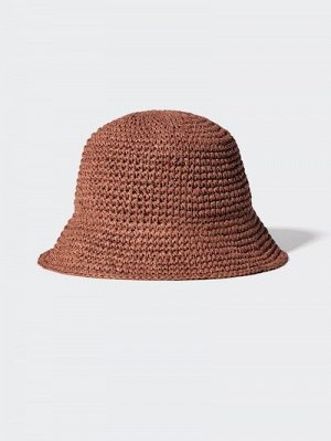 UNIQLO - вязаная панамка с регулировкой - 36 BROWN