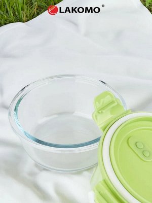 "Soft color" Контейнер стекло 0,96л кругл. 17,2х6,6см.